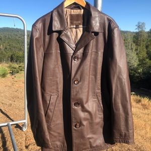 Coach Men’s leather jacket large coach lining.